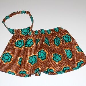 Babies So Klutch Girls African Gathered Skirt and Headband Set, Various Sizes